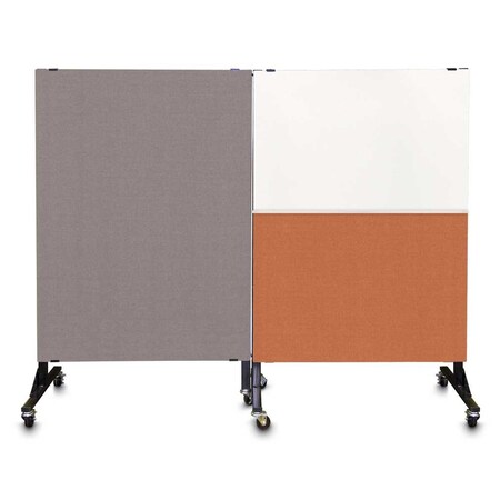 United Visual Products Sliding Door Indoor Enclosed Corkboard, 4, UV9001ACS4824-BLACK-RUBBER UV9001ACS4824-BLACK-RUBBER